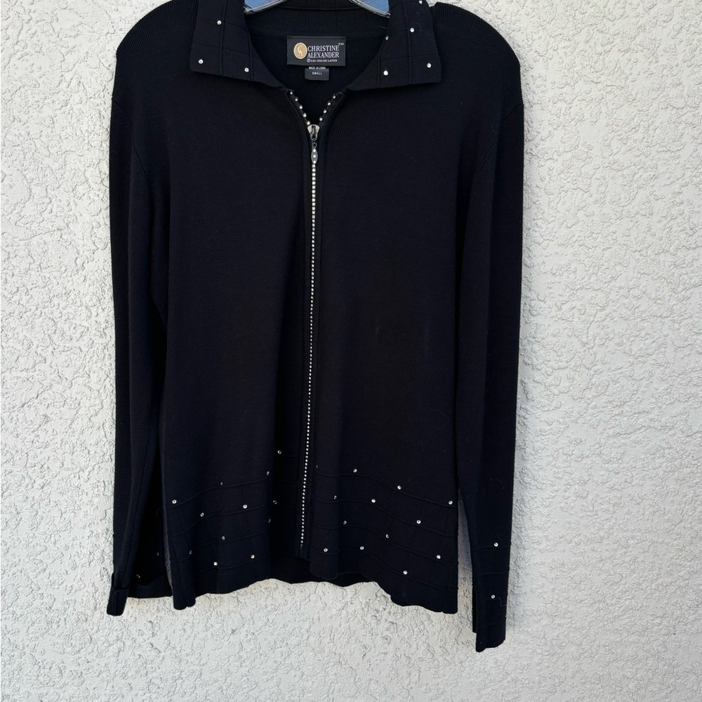 Christine Alexander Black Sweater with Silver Accents